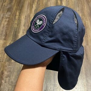 Ralph Lauren Polo Wimbledon Ball Boy Official Cap Navy Blue w/ Neck Cover XS/S